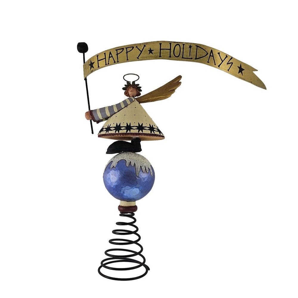 Williraye Studios Happy Holidays Angel Tree Topper WW2514 *Repair*